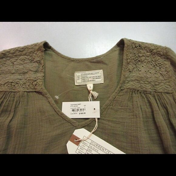 Current/Elliot gauzy tunic top “The Pucnic Shirt” sz 1 NWT - Picture 4 of 7